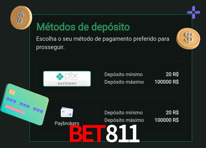 O cassino Bet811 oferece uma grande variedade de métodos de pagamento
